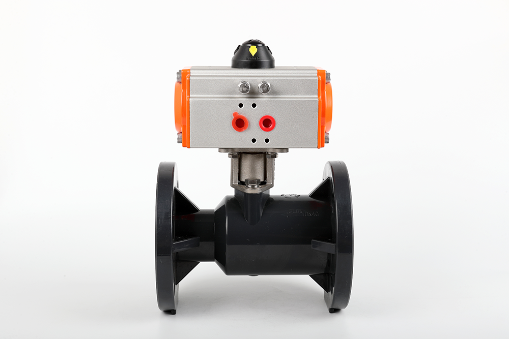 五湖渔场气动法兰一体球阀